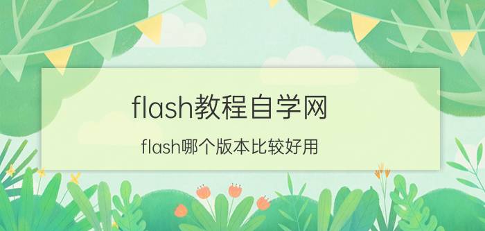 flash教程自学网 flash哪个版本比较好用？